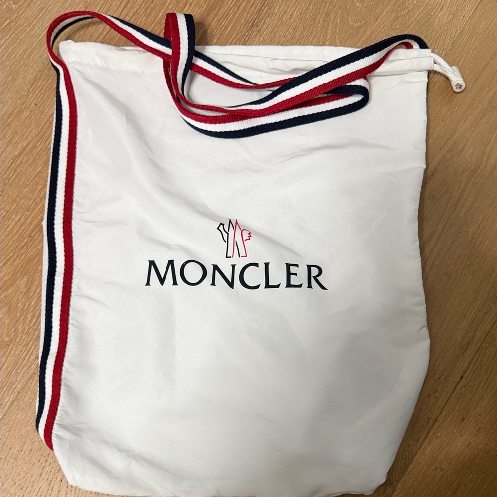 Moncler White Bag with Red and Blue Straps